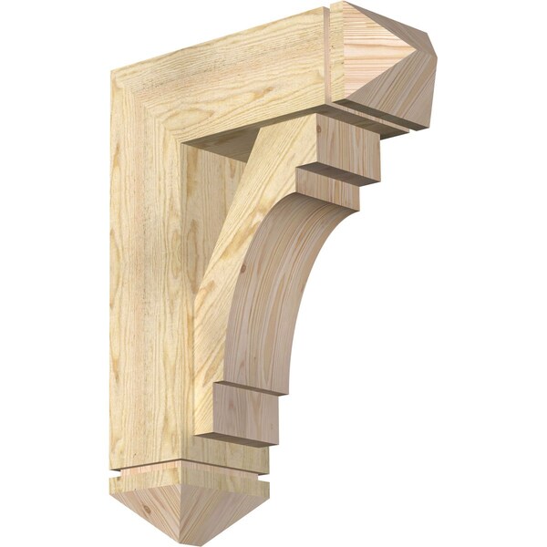 Ekena Millwork Merced Arts and Crafts Rough Sawn Bracket w/ Offset Brace, Douglas Fir, 8"W x 22"D x 30"H BKT0806X22X30MRC03RDF - main